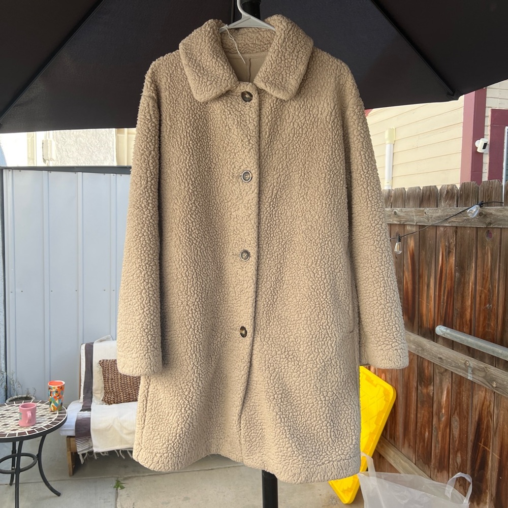 Uniqlo Cream Teddy Jacket